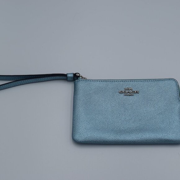 Coach Shimmering Blue Wristlet - Picture 2 of 13